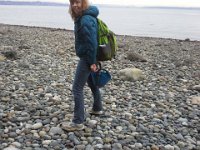 20140322 171431  I'm the sherpa. We have many rocks collected in that blue thing. Sam is hunting for agate.