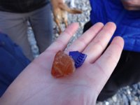 Rolling Bay Romp 013  Sam was really pleased with his agate and blue sea glass. : Rolling Bay Romp