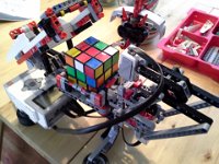 20140406 152750  Sam built this Mindcuber for his science project, so he is testing it out.