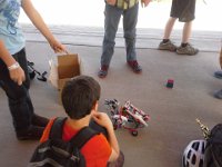 20140414 145148  Kids were cheering for Sam and some were cheering for the robot. Sam beat the robot once!
