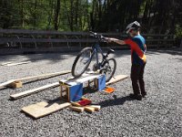 20140426 113026  Some mountain bike jumping - a little impromptu clinic I hosted when 5 neighbor boys showed up:o