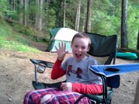 20140625 205732  We put Ben to bed (or so we thought) and gave Sam some grown-up time. Can you see the time stamp on the picture? It is 8:57PM. Ben is still in the tent talking and whispering in his whisper-hiss. We can also hear him making other noises which Sam says are common when Ben is falling asleep. It was so funny - trying to have a chat with Sam but with the constant and entertaining interloper from the tent.