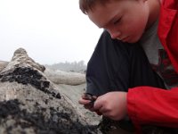 DSC00955  Sam is making something out of charcoal.