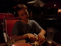 20140825 210450  Looks like he is hunting for barite here :) I might have been a little naughty at dessert. I had Sam smell his cherry pie, and then might possibly have smushed his nose in it! This caused mayhem, so we quickly vacated, laughing and carrying on through the small town.