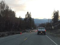 DSC01525  We are in Twisp and the road is out due to erosion. This just happened over the weekend. I knew one lane would be closed, so we were prepared to wait a little.
