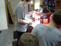20140809 165653  And now to Play-it-Again in Lynnwood (AGAIN!) for more gear. This time ICE HOCKEY! Trent is sharpening blades on a pair of used Bauers.
