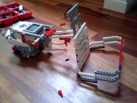 20140815 151118  Sam and his buddy Alex are making robots to battle each other. This is Sam's.