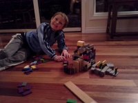 20141113 181307  Ben doing some great building with dominoes, too.