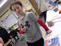 20141122 114613  He got a Mental Math book as his prize, and said upon receiving it "Oh, yeah, I didn't use any scratch paper." He did the whole test in his head.