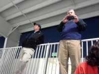 20141122 151121  Dave watching with the other dads, trying to pretend they don't know us crazy moms yelling and screaming. I am a total hockey nut!