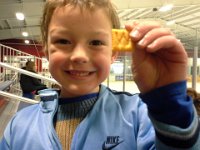 20141122 151158  Ben found this on the floor "It's a Warriors CheezIt, Mom!"