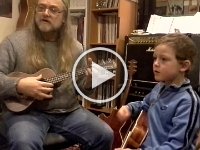 20141201 185558  At guitar/uke lesson with Randy! The boys are really making progress and it is a joy to see them with Randy. Monday evenings, this is where we are!