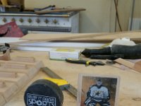 20150313 153839  These custom puck trophy stands were made by Hap's Dad, Frank. Can you believe it? Each child and the coaches got one!
