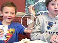 20150319 174146  At McDs horsing around. Learning about what a seizure looks like...because that is a side effect. The boys wanted to know. Of course it led to nonsense!