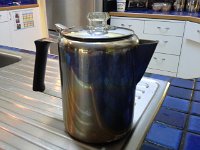 20150825 095415  Missing camping time! :( Making coffee in a percolator.