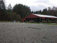 20151102 113140  This is the arena where I ride on non-lesson days. I like to be outside as much as possible. Lately, I've been riding at least half the time without stirrups. This practice really helps me communicate better with my seat, and be more confident. If I lose my stirrups, it's no big deal. Also good for balance, that's for sure! I've almost gotten launched off Emmy if we don't do a smooth transition down from canter to trot ;)