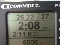 20151103 140348  Still rowing! This is a good split for me over 6000 meters.