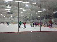 20151111 154325  They'd go off ice and convene by the door to strategize - a figure skating huddle - then come back on the ice and follow the leader with graceful movements. One of the boys held court with figure skater, chatting and chatting and chatting her up. So funny...