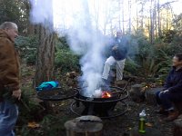 20151126 145842  Dave visiting our "camp" and inspecting the shenanigans. Also hoping I will come inside soon to set the table ;)