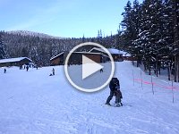 20151222 142019  Ben and Sam are getting pretty good on their ski and snowboard technique. In one of these videos, Sam lands literally with his snowboard between the legs of some man helping his little guy down the hill. Nice work, Sam!