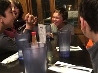 IMG 3426  Such fun times. The boys are telling jokes at their end of the table.