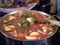 20151218 175324  Ribollita soup...being made for our trip to the snow. So we'll have lunch and dinner to share.