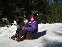 20160102 130202  Kim and I gave these a go on the logging road - wooohoo!