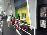 20160115 200442  The Mites (Ben's team) are playing for 5 minutes during the Warriors intermission.