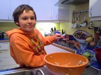 20160116 160805  Sam baking a pie to go with dinner at a friend's house!