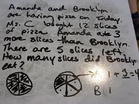 20160122 085811  I'm helping out in Ben's math class teaching how to interpret word problems. I'm working with kids on both ends of the learning continuum. It's kind of exhausting but gives me a better sense of just how hard it is for one teacher to do it all.