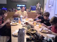 20160124 081717  Breakfast the next morning. It only took an hour of cajoling to get them to stop jumping off bunkbeds and get some sleep...we're all a little worse for the wear but so thankful to have had them up for a night! They loved all Sam's Rubik's cubes, too.
