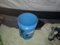 20160128 072817  Some of the boys REALLY wanted to sleep in the tent. It's raining out, and I ACTUALLY did think to myself, "This is a bit crazy; I don't really need to do this." But the adventure of it won out (as I knew it would) and we set up the tent at 8pm in the DARK and the RAIN. The boys were excellent helpers. They quickly ran to the house to grab every towel they could find to mop up the floor of the tent (rain came in before I could get the rainfly up). Oh - what is this bucket? A urinal, of course!