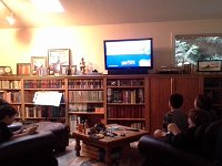 20160128 090812  I cleaned up the house, too. Here they are playing NHL 16 or something on the PlayStation.