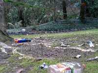 20160207 121741  This is the milieu on our front yard after having two crazy high-energy hockey players stay with us from Sam's team. They wouldn't have been able to play the second game on Sunday if they didn't have a sleepover with us...so I kept them busy with dry ice explosions and Nerf battles. This still life made me smile the next morning.