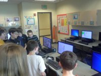 20160331 160421  Coder Dojo club after school, demonstrating their projects.