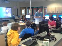 20160505 153702  Meanwhile, I'm still running Coder Dojo at school and we have a super neat parent who came in to do a presentation on supply chain management - he writes apps to help large fashion companies improve efficiency.