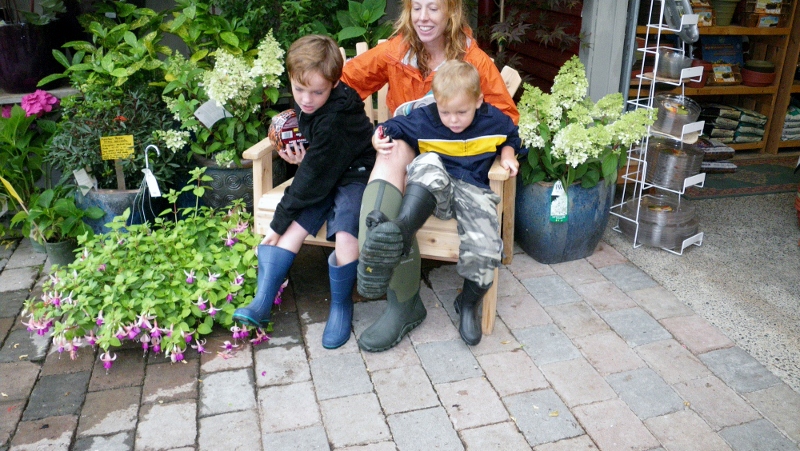 Buying boots in order to take the first steps as Pacific NW homeowners :) We can't believe 7 days have passed already. What a week. Click for pictures and notes...