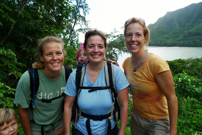 Introducing two dear friends and trail buddies: Tamara (L) with Camden and Ang with Rachel. We have been hiking together now, along with other buddies, for several months. I am very grateful for these friends and wanted to properly introduce them :) I'm wearing a necklace I made from a fishing line and heart-shaped lava rock. Kinda actually like it! And it's gotten a few compliments believe it or not. Just hoping I got rid of all the algae and that nothing will start growing up my neck!