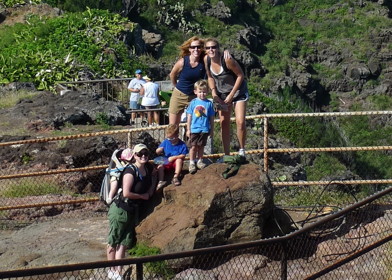 The hiker hui on top of Makapu'u. You can see Ben is very busy eating trail mix! That's his friend Camden, who turned four last month. Camden is a nice guy to Ben, even though Camden often likes his quiet time and space, and Ben is quite a conversation-starter :)