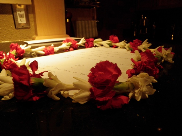 Sweet smell of white ginger greeting me as we walked in the door at midnight.