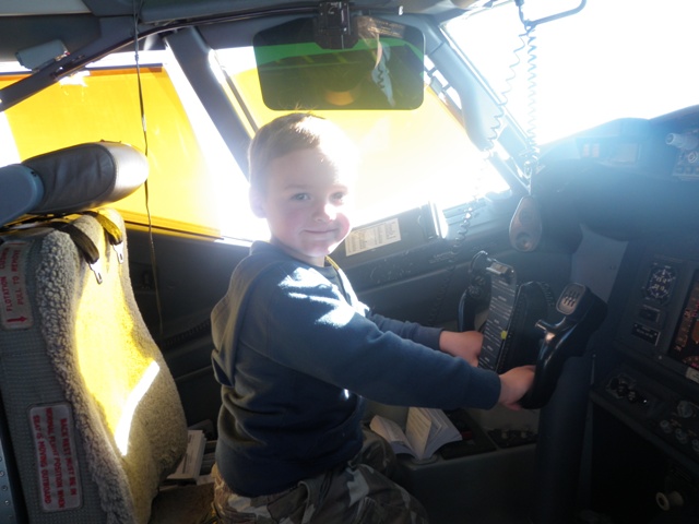 Sam gets a chance to fly the plane!