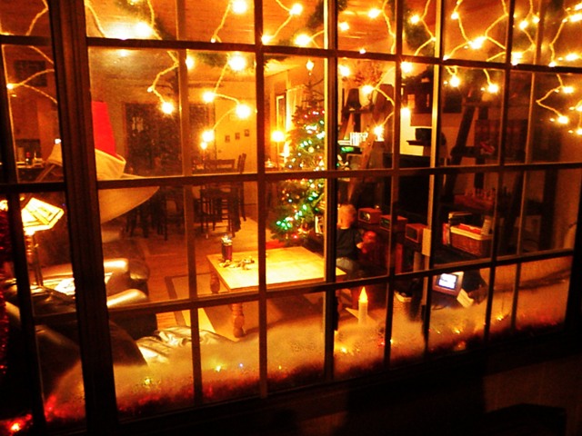 Peeking into KampKrug at Christmas.
