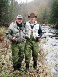 Doug and Dad out fishing in VT.