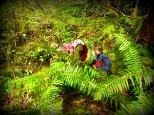 Silly little wood elves hiding! They all loved to run ahead and then find deep cover and wait for the grown-ups. Ben apparently really likes "Making mommy SCREAM!"