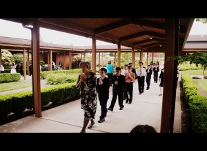 Going into church!
