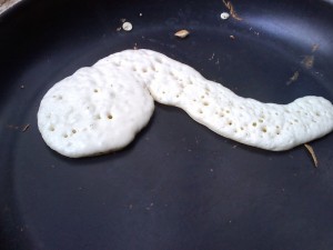 The boys say I am a much better cook over a fire than I am at home :) I made an eagle pancake and a snake pancake for each boy. Sam's snake even had two little air bubbles emerge first for his nose! Unbelievable!