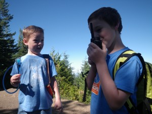 Having fun with walkie talkies!