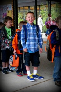 Ben at school ready to go in to class!