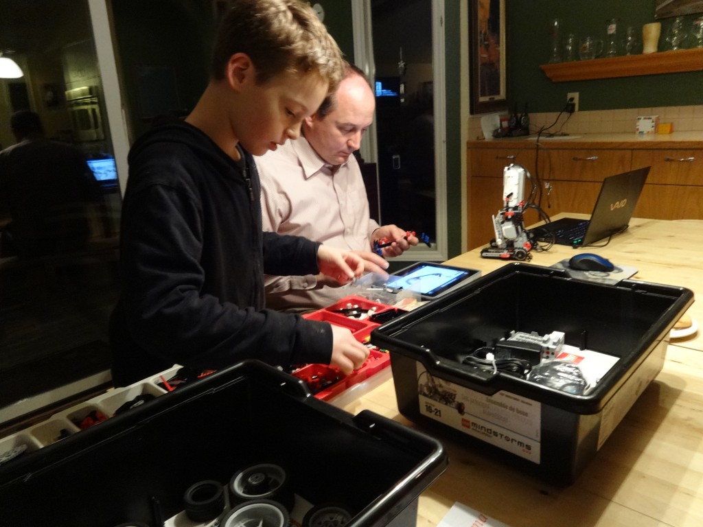 Sam and Dave working on a robot!