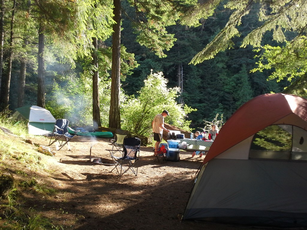 Dave cooking dinner at our campsite!